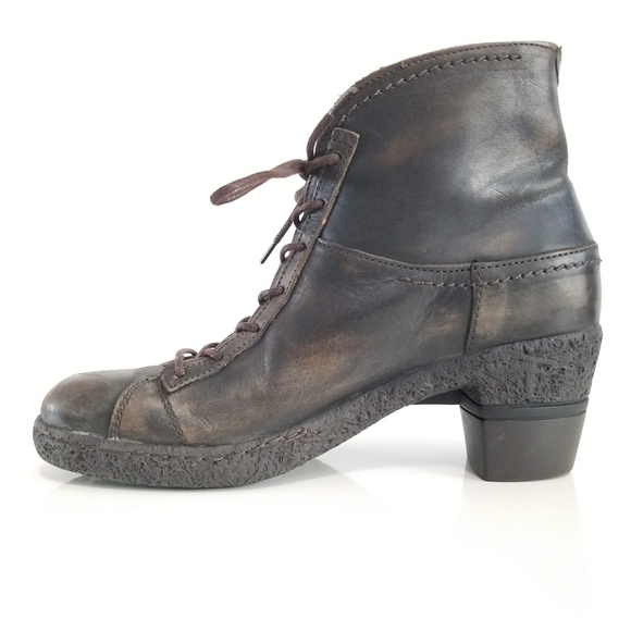 GROUNDHOG Combat Boots Brown Distressed Leather - Picture 3 of 12